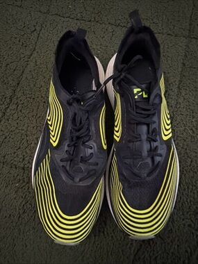 APL Men's Black and Neon Yellow Performance Sneakers